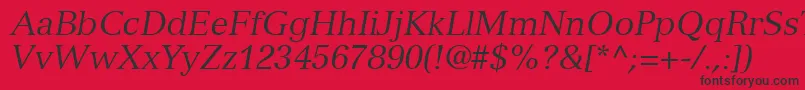 NuanceSsiItalic Font – Black Fonts on Red Background