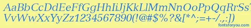NuanceSsiItalic-fontti – siniset fontit keltaisella taustalla