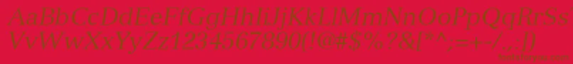 NuanceSsiItalic Font – Brown Fonts on Red Background