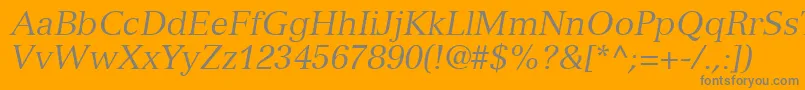 NuanceSsiItalic Font – Gray Fonts on Orange Background