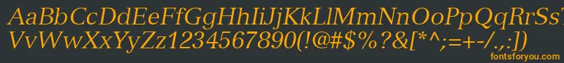 NuanceSsiItalic-Schriftart – Orangefarbene Schriften auf schwarzem Hintergrund