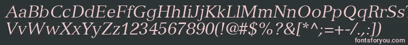フォントNuanceSsiItalic – 黒い背景にピンクのフォント
