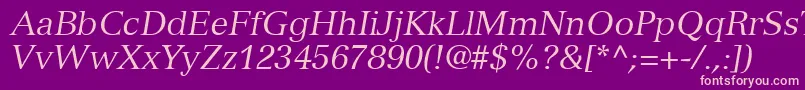 NuanceSsiItalic Font – Pink Fonts on Purple Background