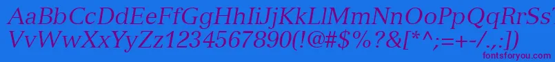 NuanceSsiItalic Font – Purple Fonts on Blue Background