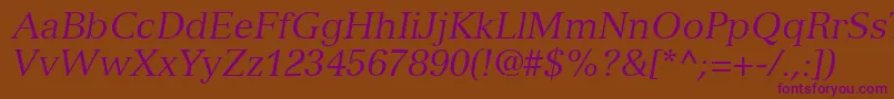 NuanceSsiItalic Font – Purple Fonts on Brown Background