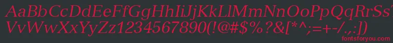 NuanceSsiItalic Font – Red Fonts on Black Background