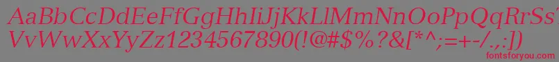 Шрифт NuanceSsiItalic – красные шрифты на сером фоне