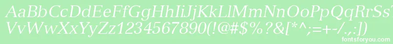 NuanceSsiItalic Font – White Fonts on Green Background