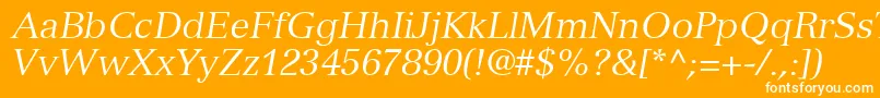 フォントNuanceSsiItalic – オレンジの背景に白い文字