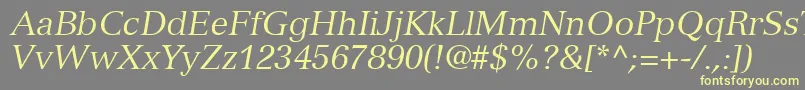 NuanceSsiItalic Font – Yellow Fonts on Gray Background