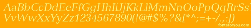 Шрифт NuanceSsiItalic – жёлтые шрифты на оранжевом фоне