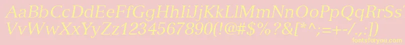 NuanceSsiItalic Font – Yellow Fonts on Pink Background