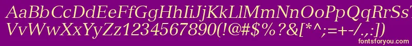 NuanceSsiItalic Font – Yellow Fonts on Purple Background