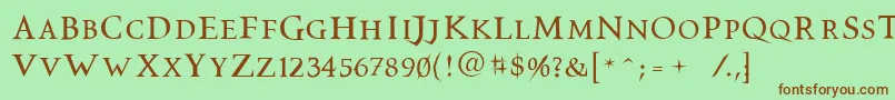 Vtcswitchbladeromance Font – Brown Fonts on Green Background