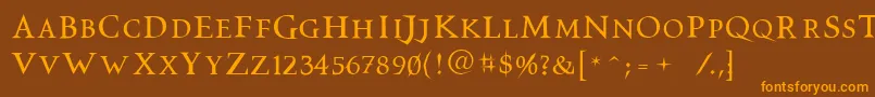 Vtcswitchbladeromance Font – Orange Fonts on Brown Background