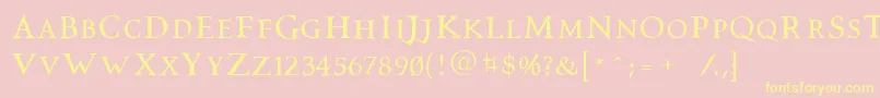 Vtcswitchbladeromance Font – Yellow Fonts on Pink Background