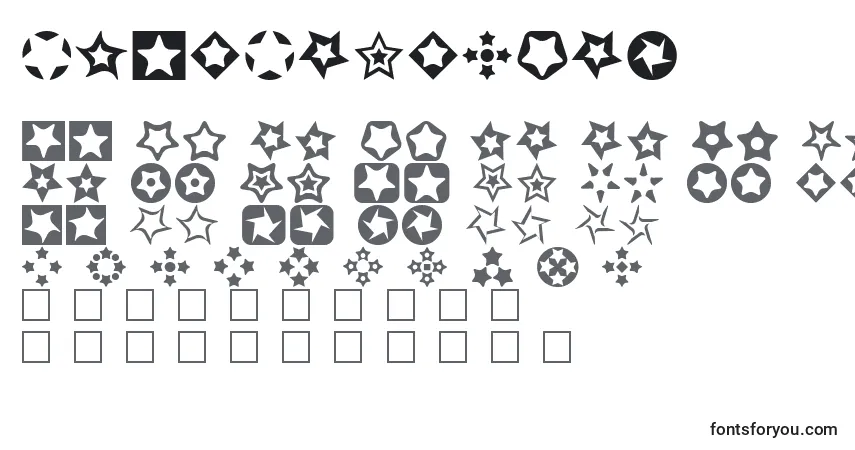 Schriftart StarsFor3DFx – Alphabet, Zahlen, spezielle Symbole