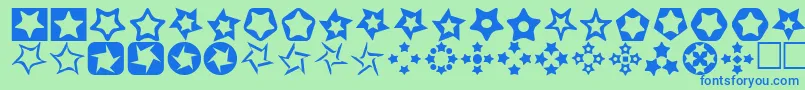 StarsFor3DFx Font – Blue Fonts on Green Background