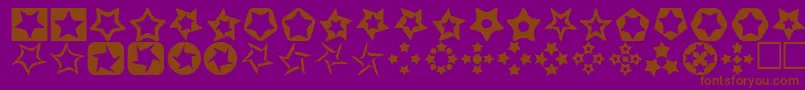 Fonte StarsFor3DFx – fontes marrons em um fundo roxo