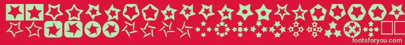 StarsFor3DFx-Schriftart – Grüne Schriften auf rotem Hintergrund
