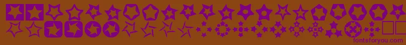StarsFor3DFx Font – Purple Fonts on Brown Background