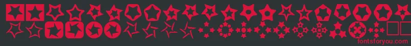StarsFor3DFx-Schriftart – Rote Schriften auf schwarzem Hintergrund