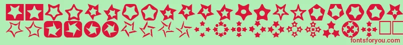 StarsFor3DFx Font – Red Fonts on Green Background