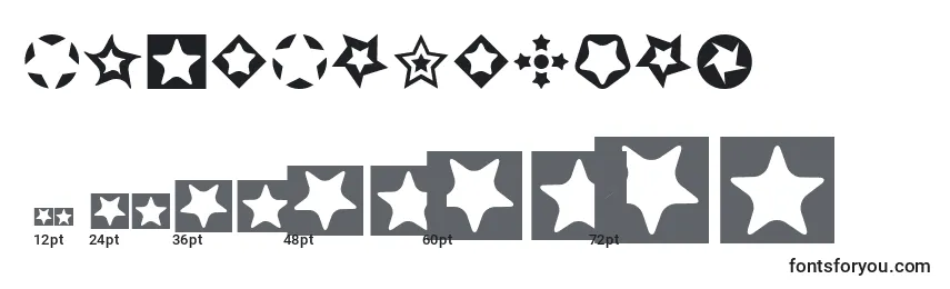 Größen der Schriftart StarsFor3DFx