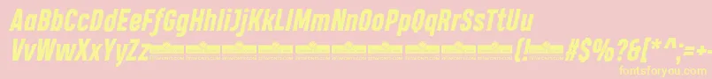 HeadingProExtraboldItalicTrial Font – Yellow Fonts on Pink Background