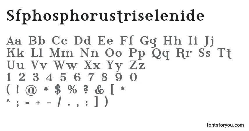 Fuente Sfphosphorustriselenide - alfabeto, números, caracteres especiales