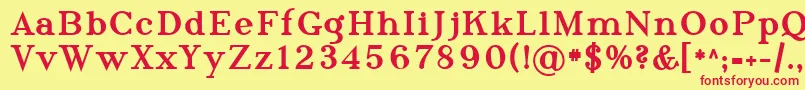 Sfphosphorustriselenide Font – Red Fonts on Yellow Background