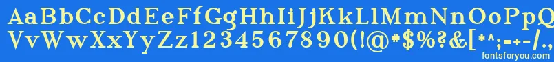 フォントSfphosphorustriselenide – 黄色の文字、青い背景