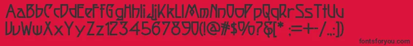 フォントFortunecookienf – 赤い背景に黒い文字