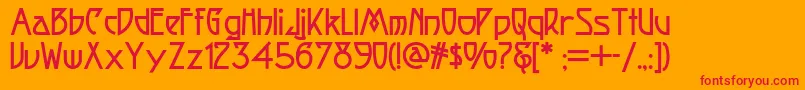 Fortunecookienf-Schriftart – Rote Schriften auf orangefarbenem Hintergrund