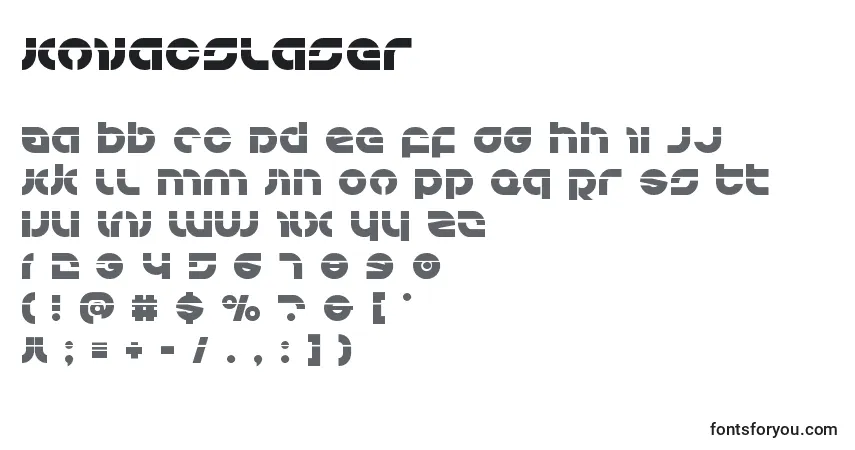 Schriftart Kovacslaser – Alphabet, Zahlen, spezielle Symbole