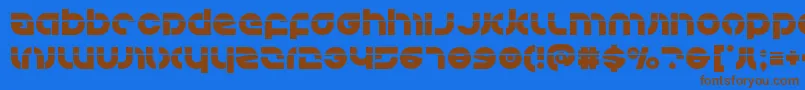 Kovacslaser Font – Brown Fonts on Blue Background