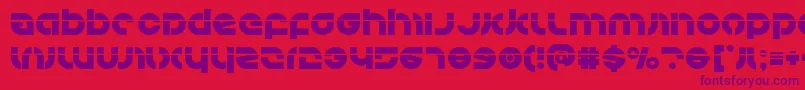 Kovacslaser-Schriftart – Violette Schriften auf rotem Hintergrund