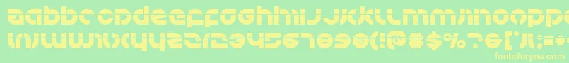 フォントKovacslaser – 黄色の文字が緑の背景にあります