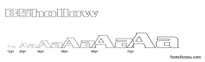 B5hollow Font Sizes