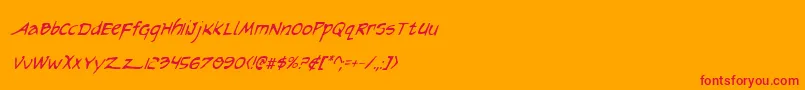 fuente ArilonCondensedItalic – Fuentes Rojas Sobre Fondo Naranja