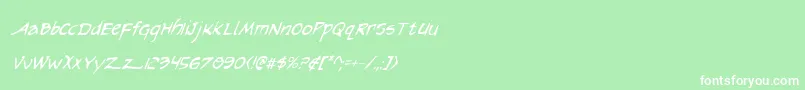 フォントArilonCondensedItalic – 緑の背景に白い文字