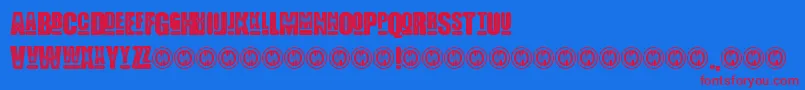 BlueWafflePersonalUseOnly Font – Red Fonts on Blue Background