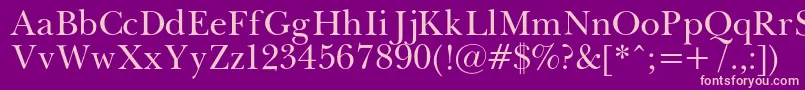 Pasmac-Schriftart – Rosa Schriften auf violettem Hintergrund