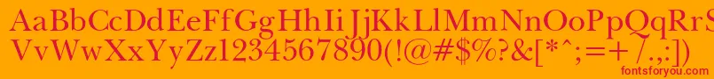 Pasmac Font – Red Fonts on Orange Background