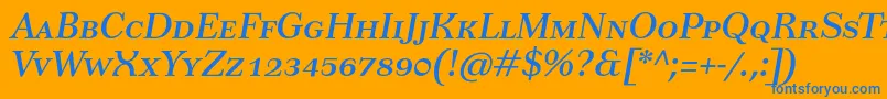 TusartextscItalic Font – Blue Fonts on Orange Background