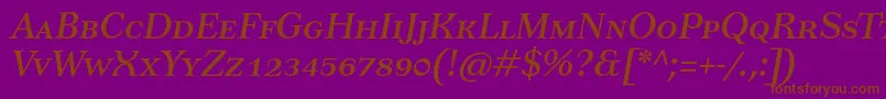 TusartextscItalic Font – Brown Fonts on Purple Background