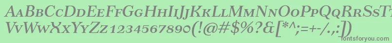 TusartextscItalic Font – Gray Fonts on Green Background