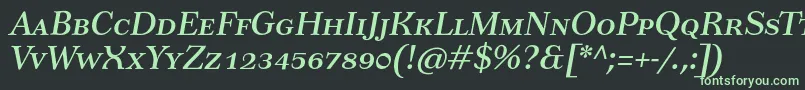 Fonte TusartextscItalic – fontes verdes em um fundo preto