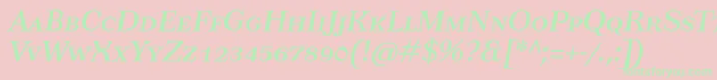 TusartextscItalic Font – Green Fonts on Pink Background