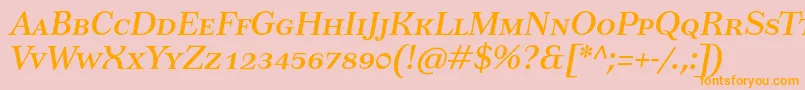 TusartextscItalic Font – Orange Fonts on Pink Background